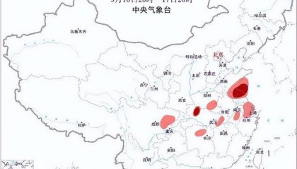 双预警齐发!江苏湖北等地将有10级以上雷暴大风