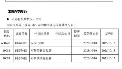 闻泰科技:公司对安世的控制权暂时受限,公司股票13日起复牌