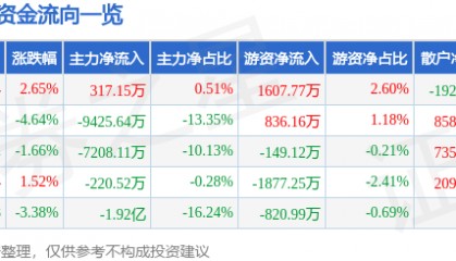 股票行情快报:拓斯达(300607)9月29日主力资金净买入317.15万元